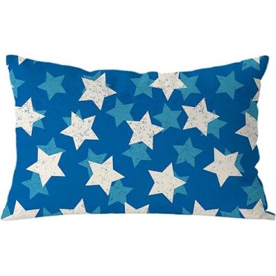 Blue Wind Grid Star Commemorative Pillow